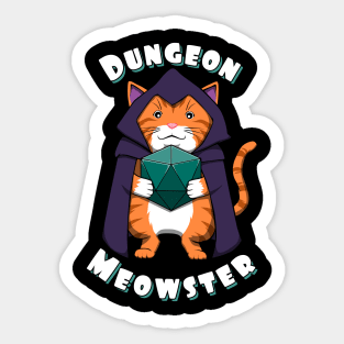 Pen and Paper Cat Tabletop Dungeon Meowster Sticker